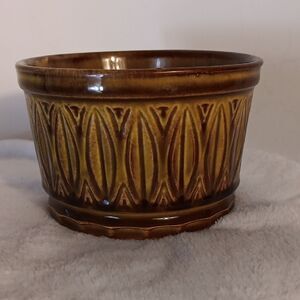 Vintage McCoy Brown & Copper Ceramic Planter